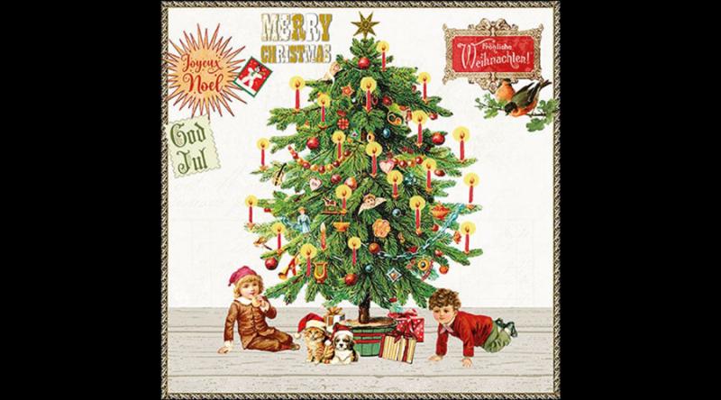 AMB.33320132 Under the X-Mas tree white papírszalvéta 33x33cm, 20db-os