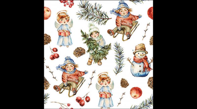 AMB.33320135 Playing outside white papírszalvéta 33x33cm, 20db-os