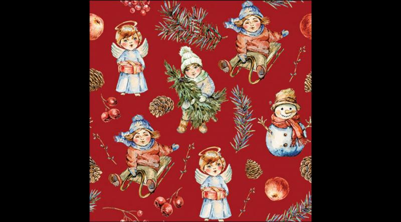 AMB.33320139 Playing outside red papírszalvéta 33x33cm, 20db-os