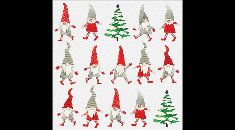 AMB.33320180 Dancing gnomes papírszalvéta 33x33cm, 20db-os