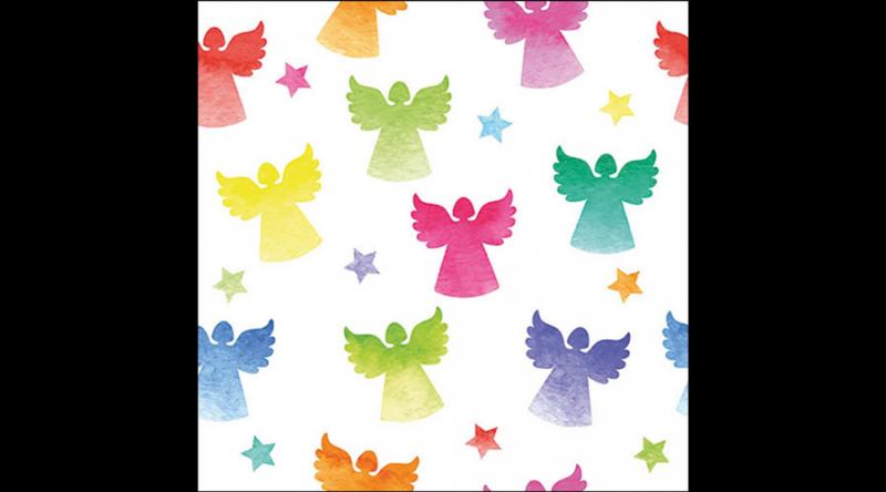 AMB.33320210 Angel silhouettes colourful papírszalvéta 33x33cm, 20db-os