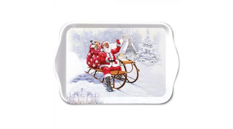 AMB.33715280 Santa On Sledge műanyag kistálca 13x21cm