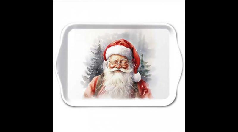AMB.33719075 Happy Santa műanyag kistálca 13x21cm