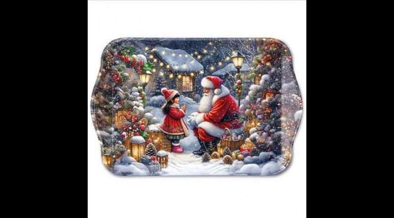 AMB.33720055 Talking to Santa műanyag kistálca 13x21cm