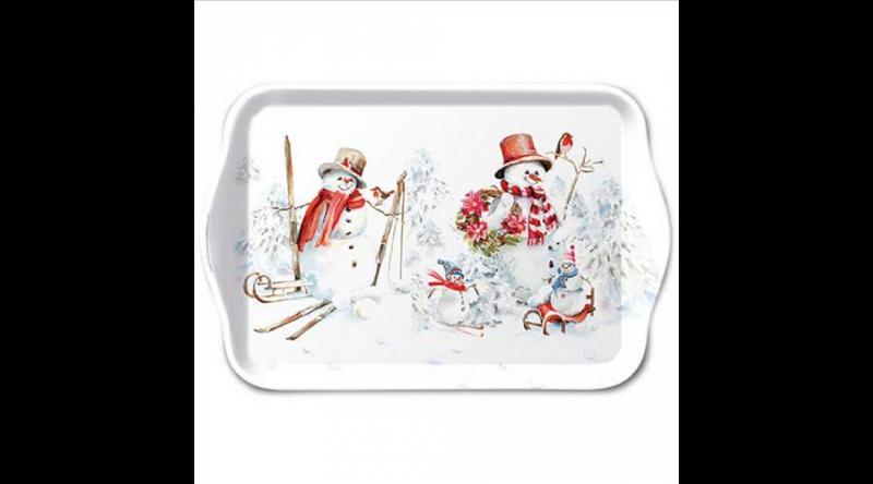 AMB.33720095 Sporty snowmen műanyag kistálca 13x21cm