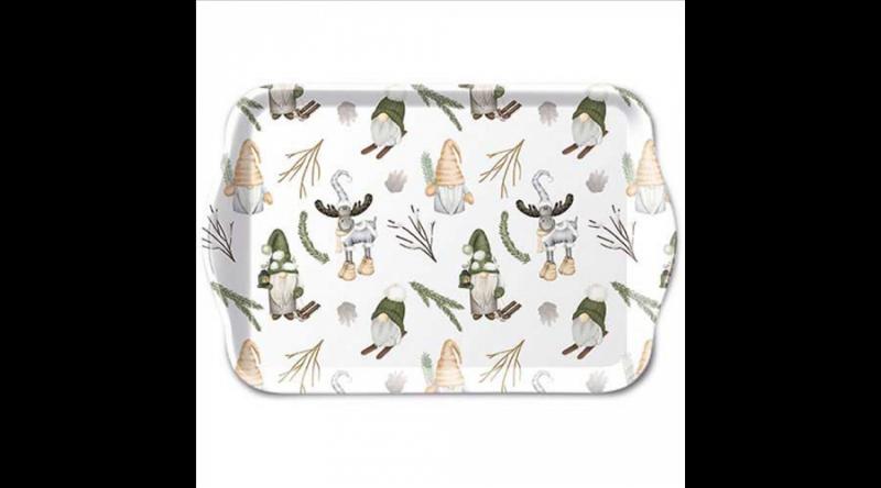 AMB.33720190 Forest gnomes white műanyag kistálca 13x21cm