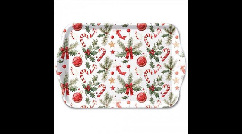 AMB.33720290 Christmas Elements műanyag kistálca 13x21cm