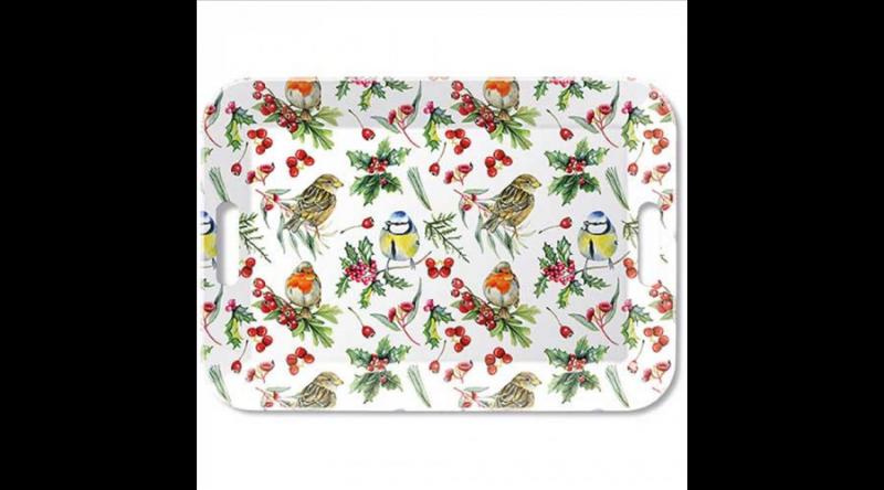 AMB.33919955 Birds in Winter műanyag nagytálca 33x47cm