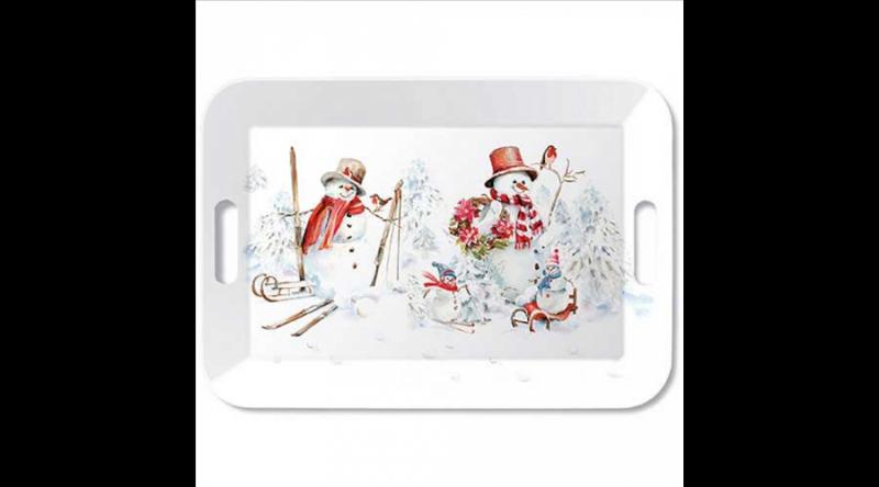 AMB.33920095 Sporty snowmen műanyag nagytálca 33x47cm