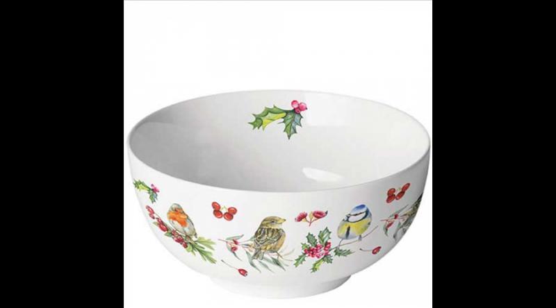 AMB.34819955 Birds in Winter porcelántál 6,5x14cm