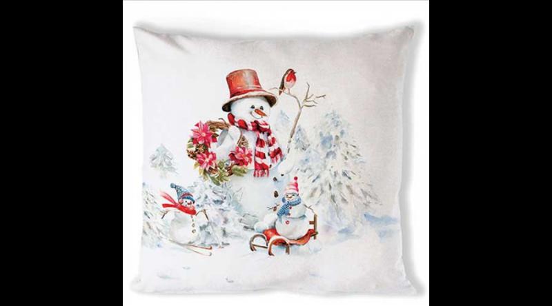 AMB.36220095 Sporty snowmen párnahuzat 40x40cm, 100% pamut
