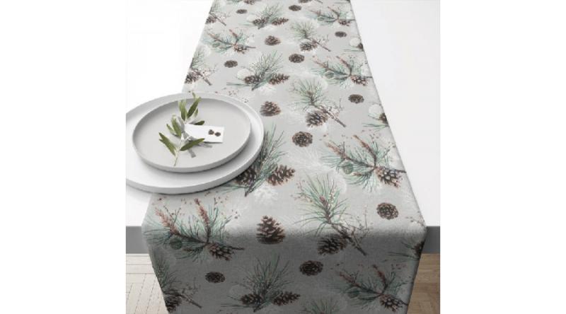 AMB.36616470 Pine Cone All Over asztali futó 40x150cm, 100% pamut