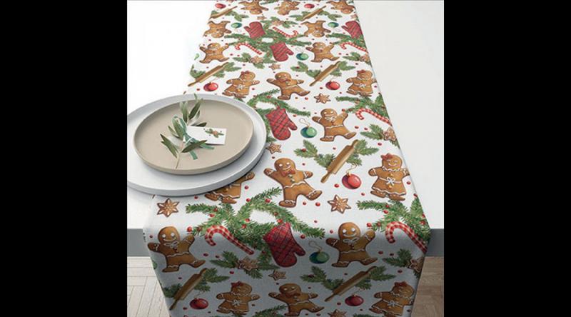 AMB.36618880 Gingerbread cookies asztali futó 40x150cm, 100% pamut