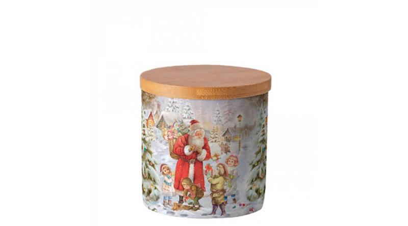 AMB.37417970 Santa bringing presents porcelán konyhai tároló 10x10cm