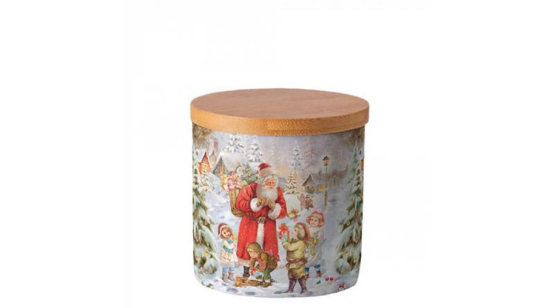 AMB.37417970 Santa bringing presents porcelán konyhai tároló 10x10cm