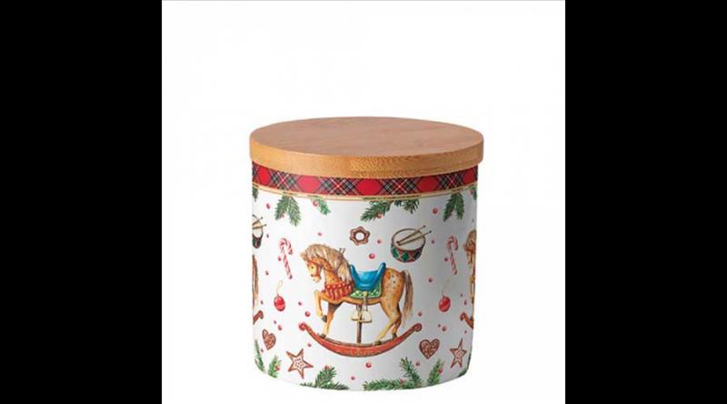 AMB.37420040 Classic rocking horse white porcelán konyhai tároló 10x10cm