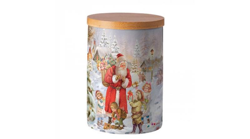 AMB.37517970 Santa bringing presents porcelán konyhai tároló 13,5x10cm