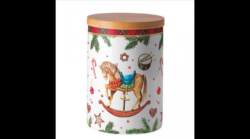 AMB.37520040 Classic rocking horse white porcelán konyhai tároló 13,5x10cm