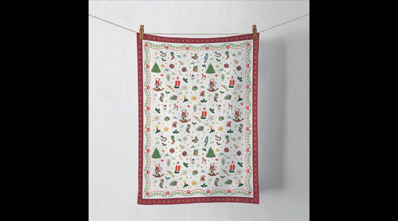 AMB.37814765 Ornaments all over red konyharuha 50x70cm, 100% pamut
