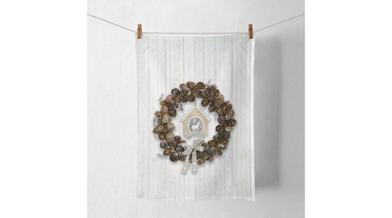 AMB.37815650 Pine Cone Wreath konyharuha 50x70cm, 100% pamut