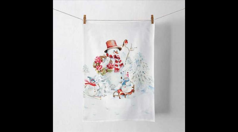 AMB.37820095 Sporty snowmen konyharuha 50x70cm, 100% pamut