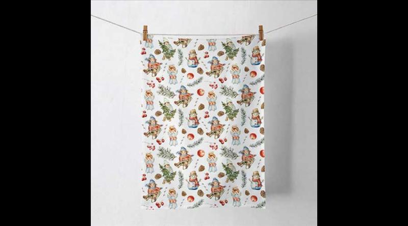 AMB.37820135 Playing outside white konyharuha 50x70cm, 100% pamut