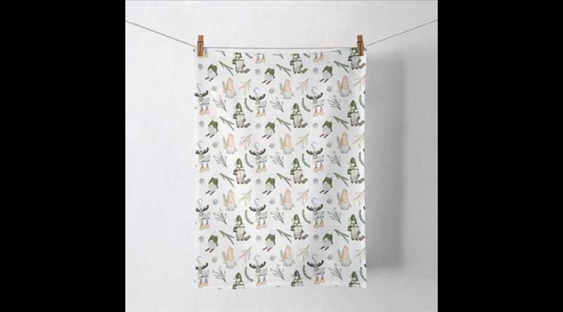 AMB.37820190 Forest gnomes white konyharuha 50x70cm, 100% pamut