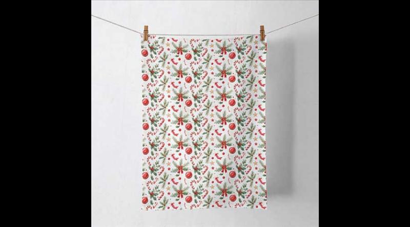 AMB.37820290 Christmas Elements konyharuha 50x70cm, 100% pamut