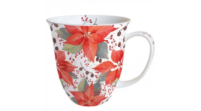 AMB.38416490 Poinsettia And Berries porcelánbögre 0,4L