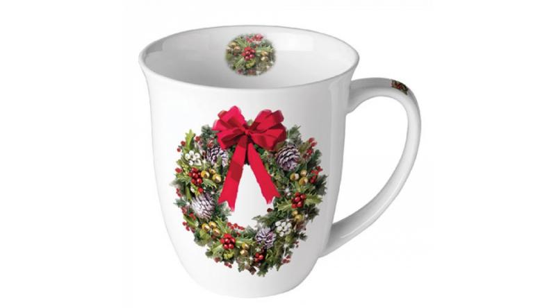 AMB.38416550 Bow On Wreath porcelánbögre 0,4L