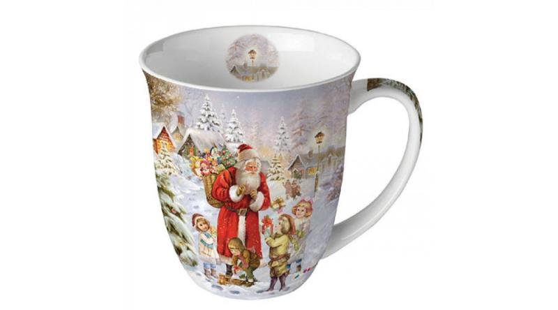 AMB.38417970 Santa bringing presents porcelánbögre 0,4l