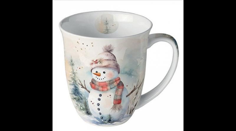 AMB.38418890 Snowman in nature porcelánbögre 0,4l