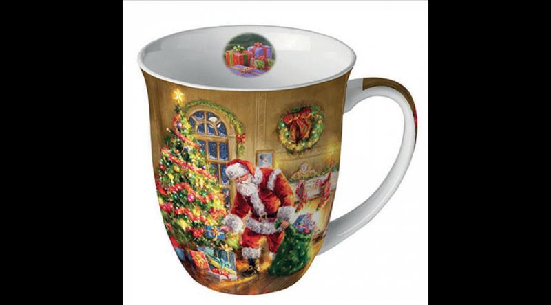 AMB.38418900 Gifts under Christmas tree porcelánbögre 0,4l