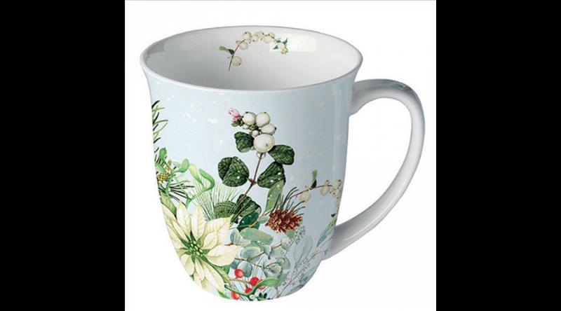 AMB.38418990 White poinsettia porcelánbögre 0,4l