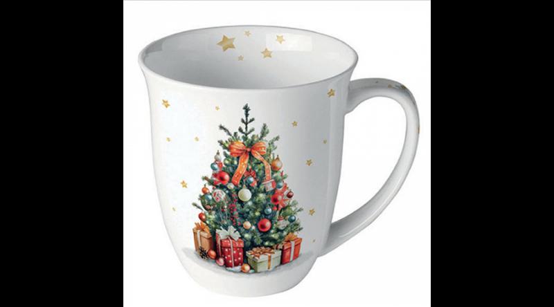 AMB.38419175 Decorated Christmas tree porcelánbögre 0,4l