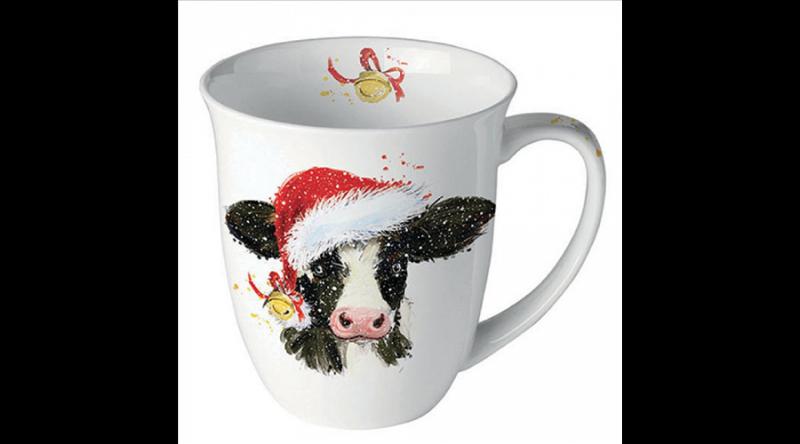 AMB.38419210 Christmas cow bell porcelánbögre 0,4l