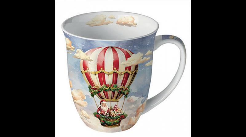 AMB.38419230 Santa's air balloon porcelánbögre 0,4l