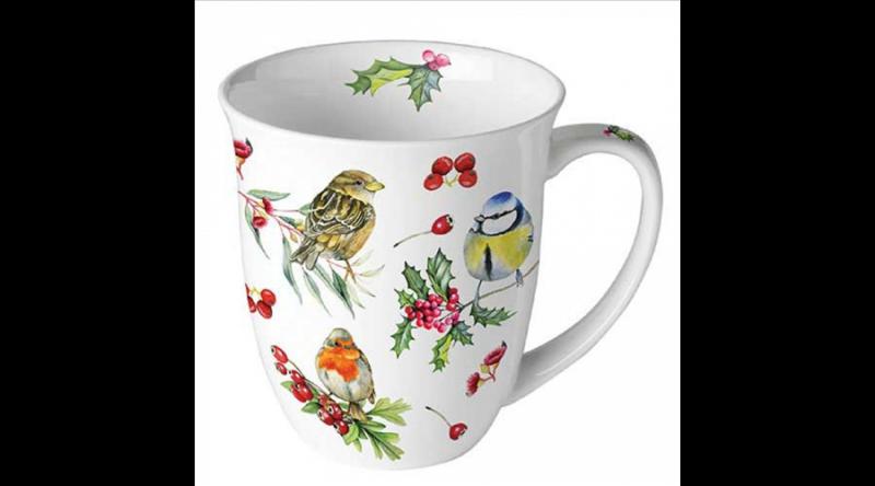 AMB.38419955 Birds in Winter porcelánbögre 0,4l