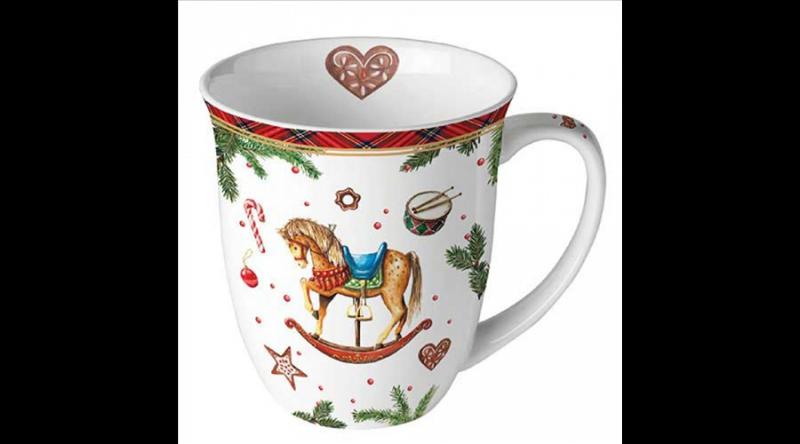 AMB.38420040 Classic rocking horse white porcelánbögre 0,4l