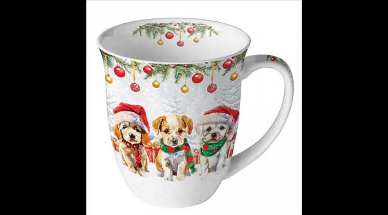 AMB.38420090 Funny cute puppies porcelánbögre 0,4l