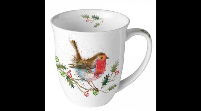 AMB.38420115 Winter robin porcelánbögre 0,4l
