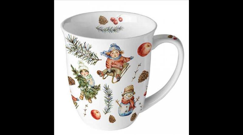 AMB.38420135 Playing outside white porcelánbögre 0,4l