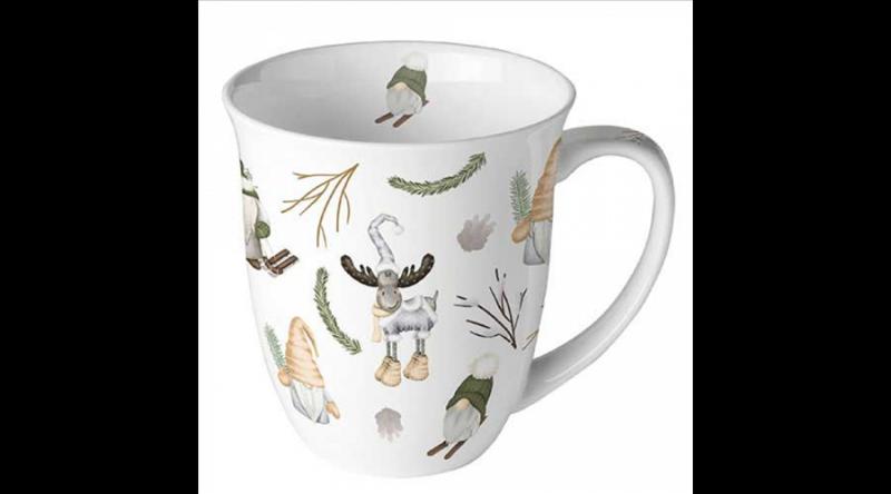 AMB.38420190 Forest gnomes white porcelánbögre 0,4l