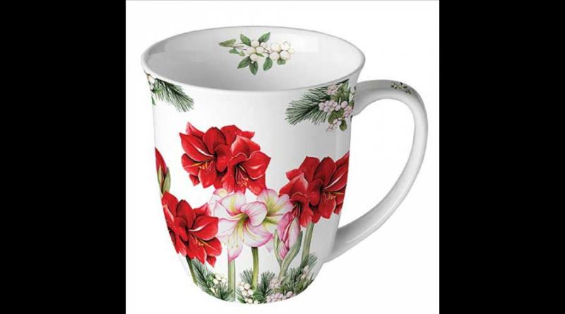 AMB.38420275 Blooming amaryllis white porcelánbögre 0,4l