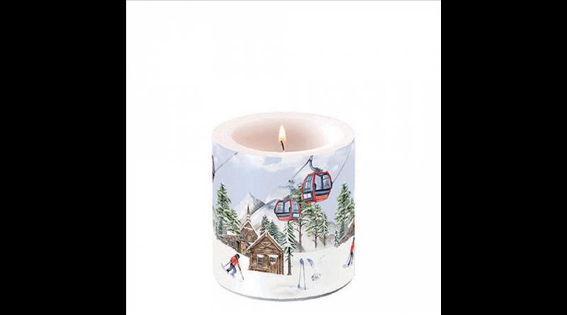 AMB.39218855 Ski hut ávilágítós gyertya 8x7,5cm