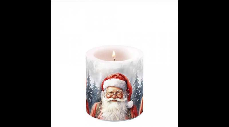 AMB.39219075 Happy Santa átvilágítós gyertya 8x7,5cm