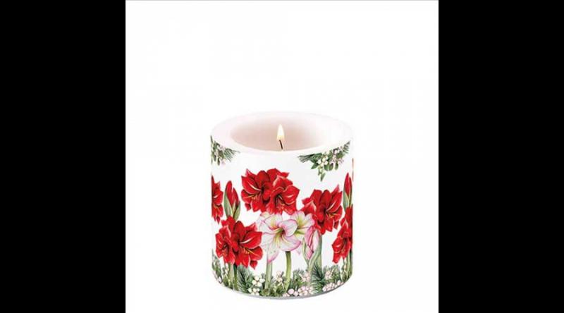 AMB.39220275 Blooming amaryllis white átvilágítós gyertya 8x7,5cm