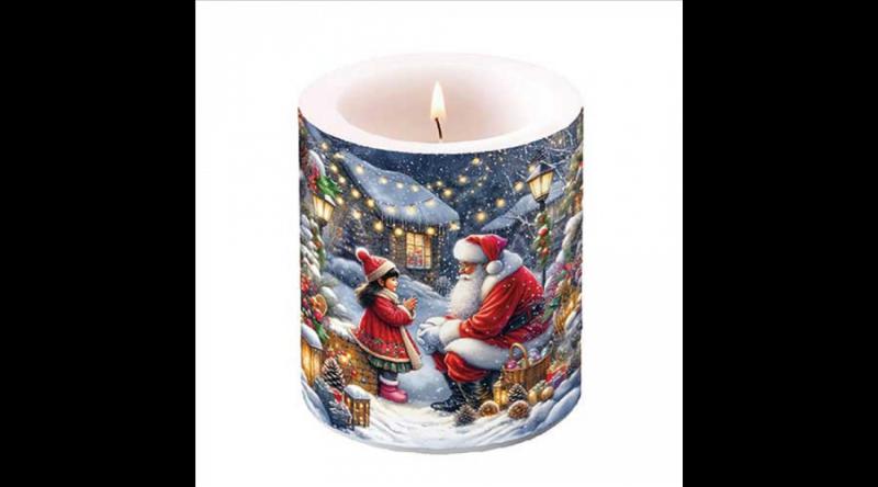 AMB.39320055 Talking to Santa átvilágítós gyertya 10x10xcm