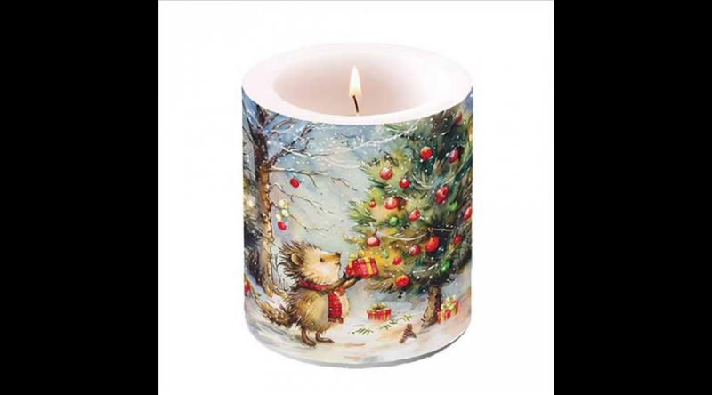 AMB.39320105 Present for hedgehog átvilágítós gyertya 10x10xcm