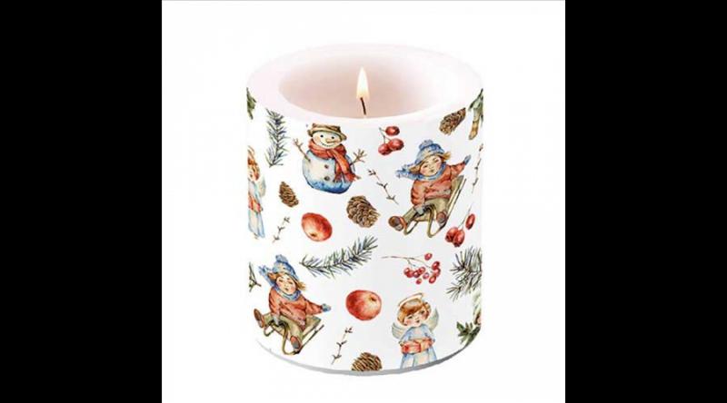 AMB.39320135 Playing outside white átvilágítós gyertya 10x10xcm